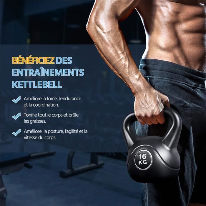 Kettlebell Poids 6 à 20 Kg - Musculation à Domicile Ou Salle - Marque Yaheetech - Neuf