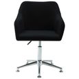 JM 1pc Chaise de salle à manger Design Scandinave pivotante Noir Tissu 55x53x(78-92)cm|9500-2