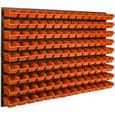Lot de 126 boîtes XS bacs a bec orange pour système de rangement 115 x 78 cm au garage-2