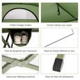COSTWAY Tente Camping Surélevée pour 2 Personnes Matelas Auto-gonflant Sac Transport à Roulettes Double Toit Crochet de Lampe Vert-2