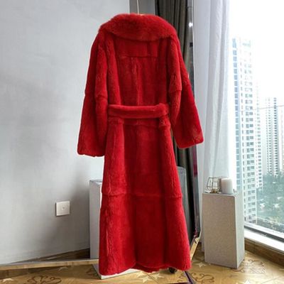 manteau fausse fourrure femme rouge