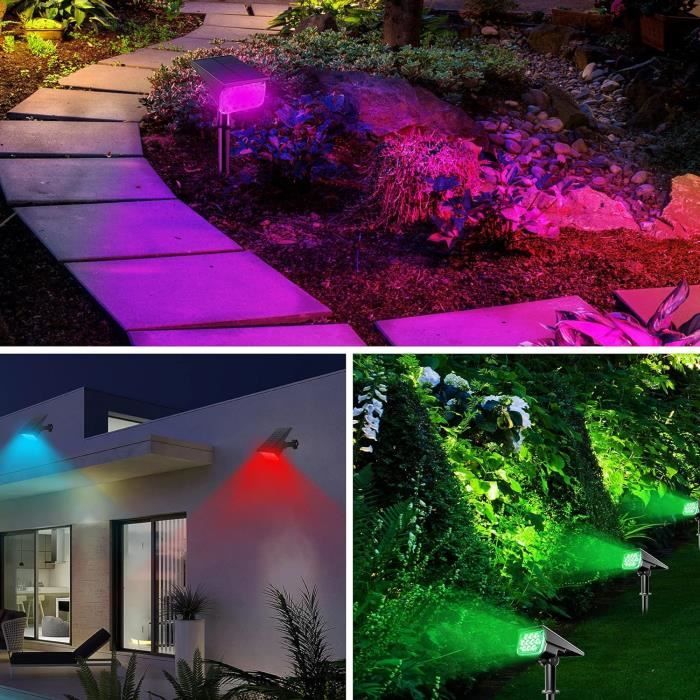 5x Lampe Solaire Jardin D'Extérieur RGB LED Changement de Couleur