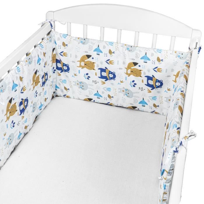 Tour de lit bebe garcon 180 x 30 cm - contour lit bebe respirant Gris et  blanc avec des étoiles - Cdiscount Puériculture & Eveil bébé