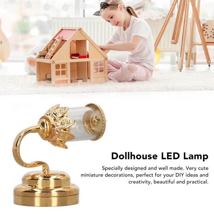 ESTINK lampe miniature de maison de poupée Lampe de maison de poupée à  l'échelle 1:12 en métal doré abat-jour Transparent - Cdiscount Jeux - Jouets