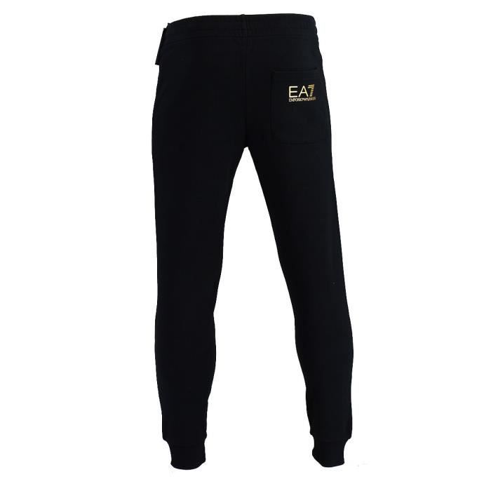 Pantalon de survetement EA7 Emporio Armani Noir Taille elastique Poches laterales Chevilles cotelees Noir Cdiscount Pret a Porter