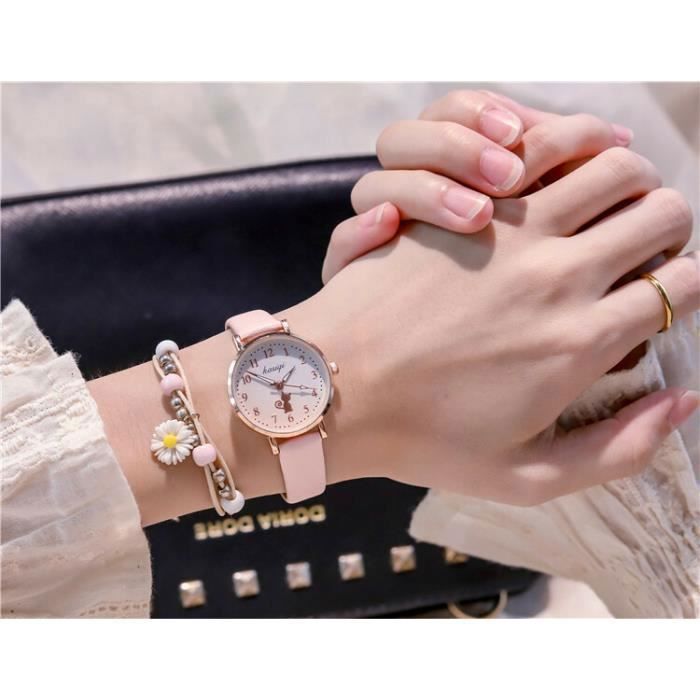 Coffret Montre Fille Bracelet - Cadeau pour enfants Chat jolie 2021 quartz  étanche rose rose, - Achat/vente montre Fille Enfant Rose Cuir - Cdiscount