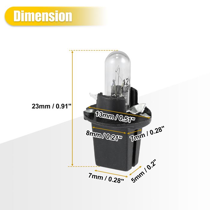 20 Ampoules T5 12V Jaunes Pour Tableau De Bord - 1,2W - Remplacement éclairage Interne Voiture