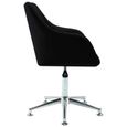 JM 1pc Chaise de salle à manger Design Scandinave pivotante Noir Tissu 55x53x(78-92)cm|9500-3