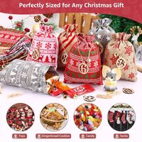 DazSpirit 24 Calendriers de l'Avent à remplir soi-même, Calendrier de l'Avent Tissu avec Pinces en Bois, Corde de Chanvre, Cloches et Chiffres en Bois, Calendrier de Noël Sac en Jute