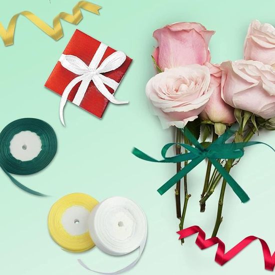 MORSUNBELA Ruban Vert En Mousseline De Soie Ruban Cadeau Rubans De Soie