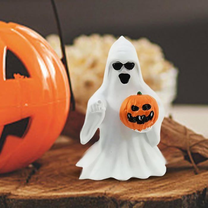 GEBETTER Lot De 3 Figurines Halloween En Bois Mignonnes – Déco Table Fantôme, Citrouille & Chauve-souris