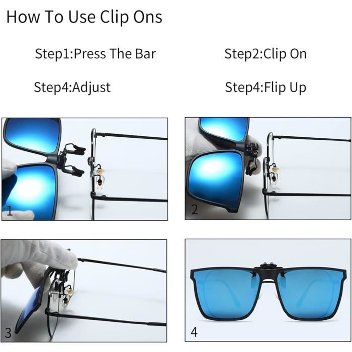 Mode Rectangle Polaris Lunettes De Soleil Clipser Lunettes De