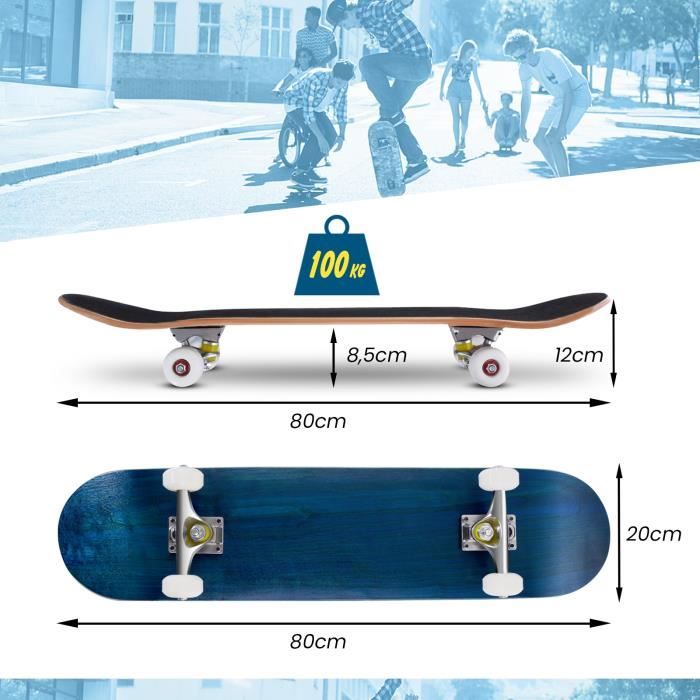 Planche à Roulettes Yocaher 7.5 Pouces - Graphic Bleu Bandana, Neuve En Boîte