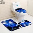 Abattant Wc,Galaxy motif drôle 3D imprimé salle de bain piédestal tapis couvercle toilette couverture bain tapis ensemble - Type 3-0