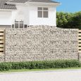 Mur de soutènement en gabion - ZJCHAO - Arqué 400x30x200/220 cm - Fer galvanisé - Blanc - Cage à gabion voûtée-0