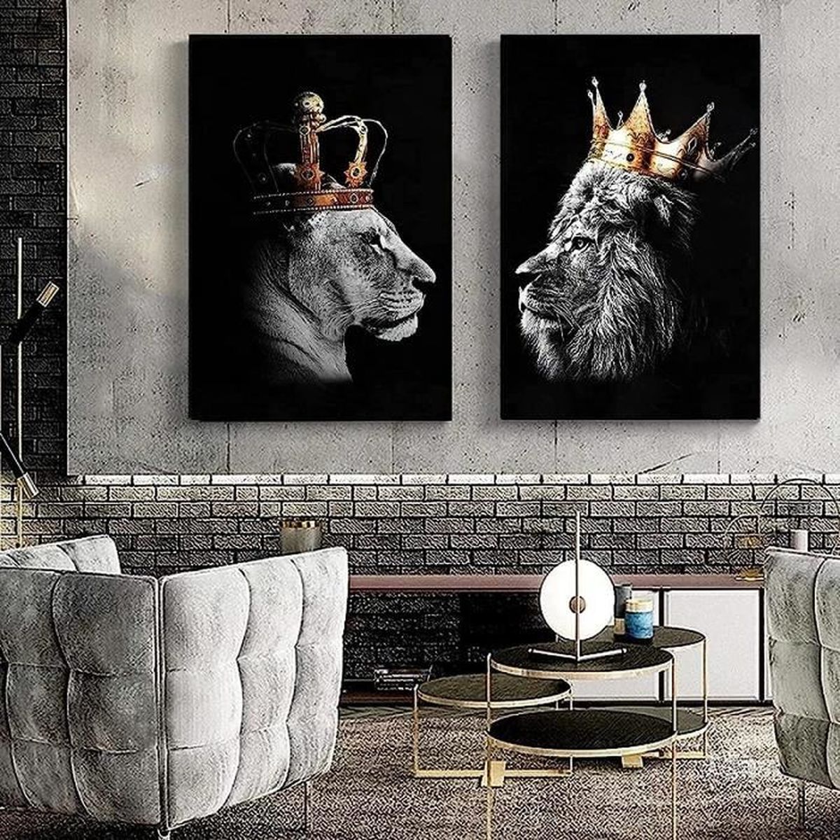 Toile Décorative Lion De Juda Et Jésus - Poster Art Mural (MultiCouleurs, Sans Cadre)