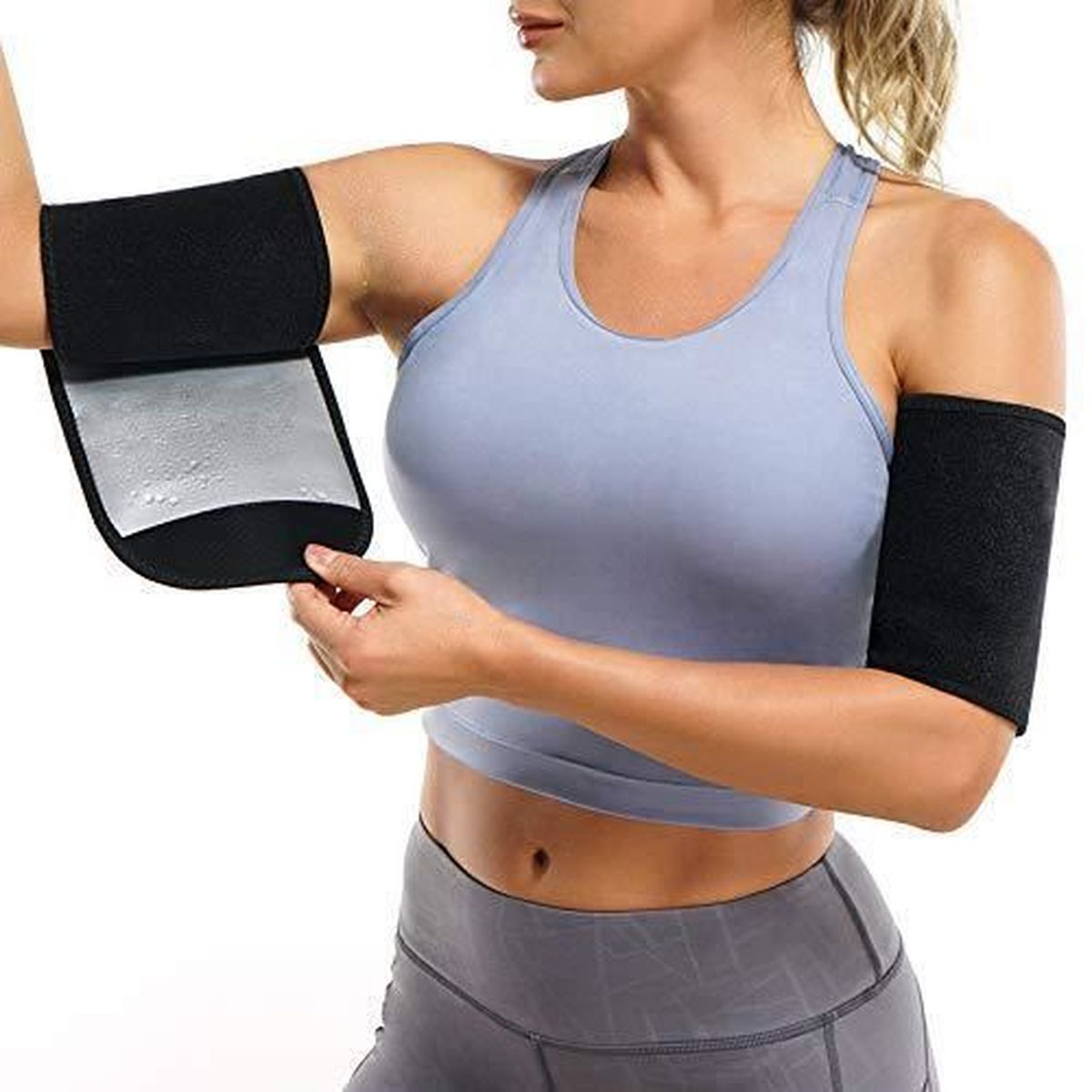 Brassards De Sudation Amincissants – Bandeaux Sauna En Polyester, Combustion Des Graisses (Lot De 2)