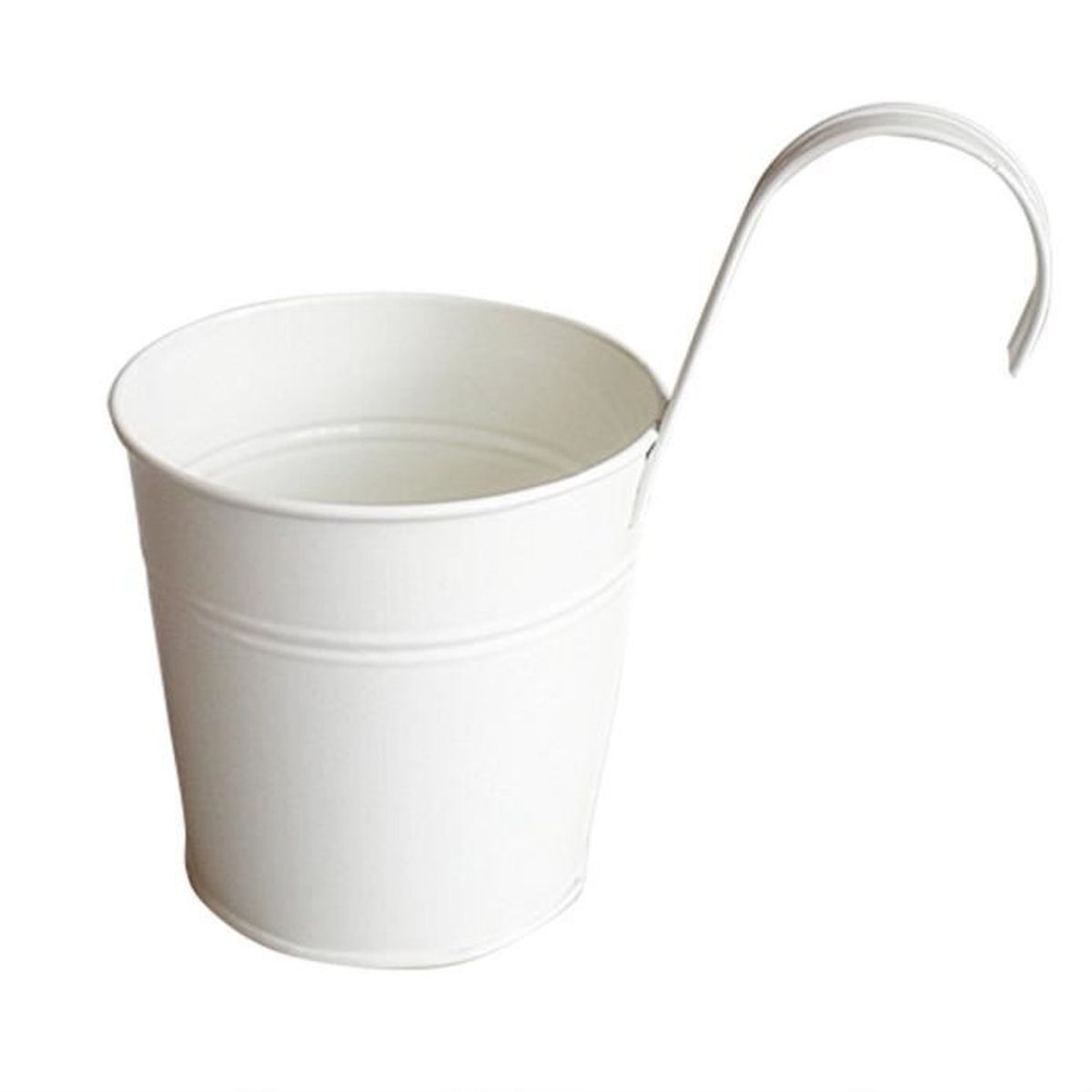 10 Pots De Fleurs Métal Suspendus KINGLAKE - Avec Crochet Amovible - Déco Balcon Clôture - Multicolore