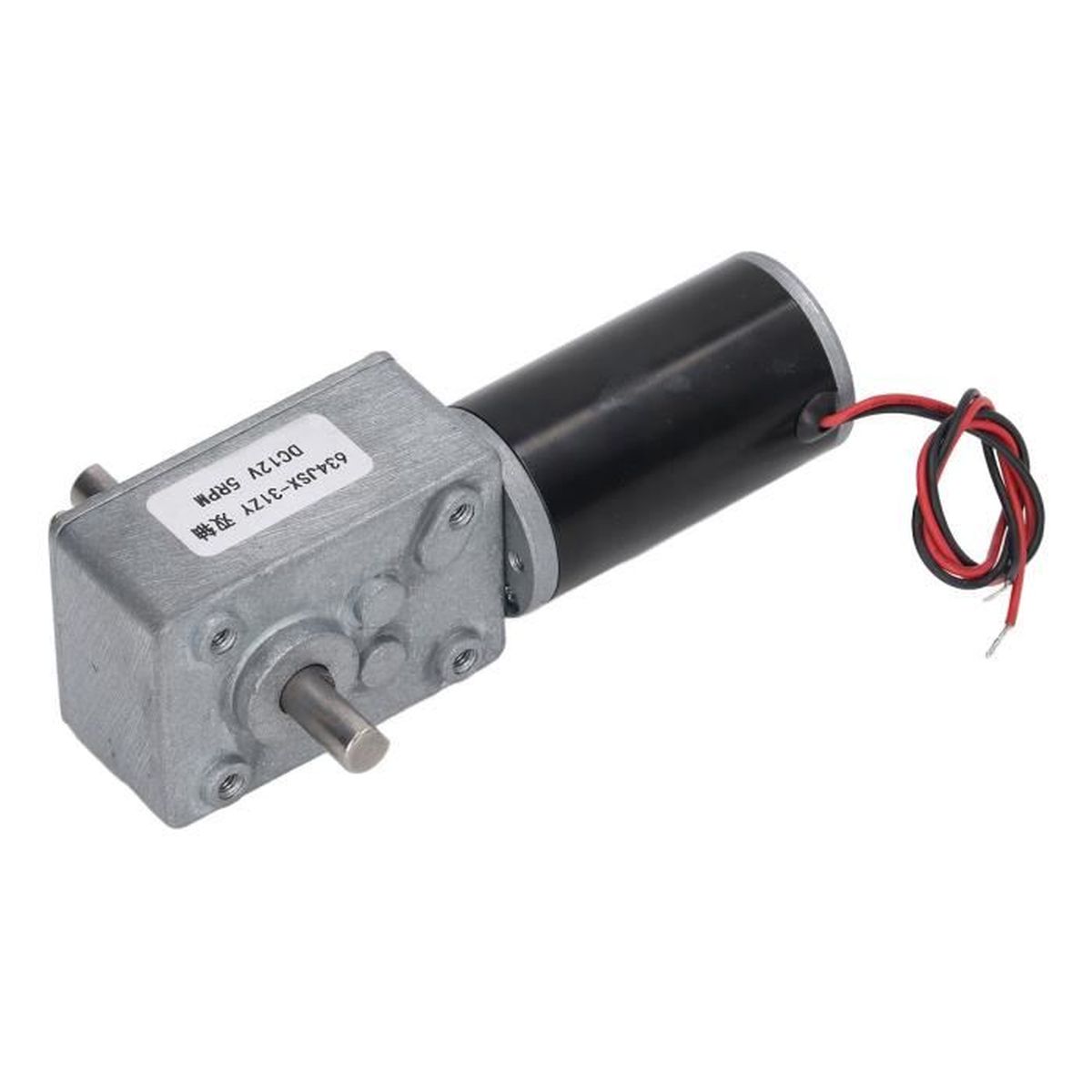 Moteur à Engrenage 12V DC - Couple élevé, Arbre De Sortie 37 Mm - Vitesses Disponibles : 3,5/15/30/70 RPM - Autobloquant, Pour Applications Industrielles, Automatismes
