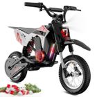 Moto Electrique Enfants EVERCROSS TECH EV12M Pro, Moteur 300W, 3 Modes de Vitesse,15 KM, Pneu 12'', Musique Bluetooth Cadeau Rose
