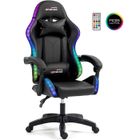 Fauteuil Gamer - AMSTRAD - AMS-700-LED-DARKSIDE - Noir - Éclairage LED RGB - Télécommande incluse