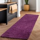 Tapis Salon Shaggy - Marion - Violet - 80 cm Rond Ø - 100% Polypropylène - SIMPEX