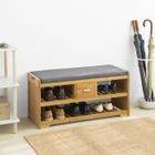 SoBuy FSR75-N Étagère à Chaussures avec tiroir, Banquette Siège pour chausser, Meuble à Chaussures Banc de Rangement