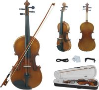 Violon 4/4 en bois massif vintage pour débutants 9 à 12 ans pratiquant les cordes de musique avec étui de transport