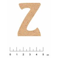 Alphabet en bois MDF adhésif 5 cm Lettre Z - Terre et Bois Créations Marron