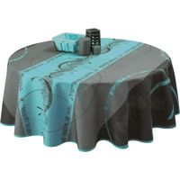 Nappe Anti-taches Astrid Turquoise taille Ronde 160 cm