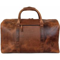 Corno dOro Sac de voyage pour homme et femme, Weekender vintage XL, Sac de sport en cuir veritable marron