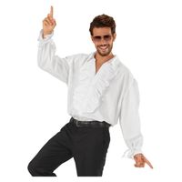 Chemise blanche à volants - HORRORSHOP - Costume pirate ou disco - 100% Polyester