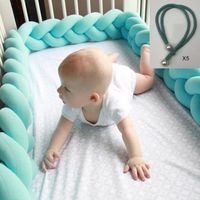 Tour de lit bébé 4m Tresse INSFITY - Douce avec Cordon Maintenir la Tresse - Vert