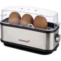 Korona 25304 Cuisinière à œufs - 1 à 3 œufs - Cuisinière à œufs simple - 210 watts - Enroulement du cordon - argent/noir