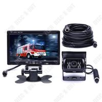 TD® Caméra recul 18 IR LED Vision Nocturne 7 " TFT LCD Moniteur pour RV-Bus-Trailer-Camion -Caravane (Câble d'Extension à 4