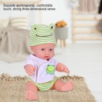 ZERONE Poupée de bébé Poupée bébé en vinyle à haute simulation, avec vêtements, jouet de bain pour jouets poupee Grenouille verte