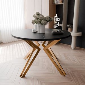 Table Salle à Manger Ronde Noire – Style Hay Copenhague – 120 Cm – Bois Et Chêne