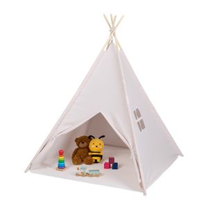 Relaxdays Tente Chapiteau Pliable Pour Enfants – 125x95 Cm, Fenêtre, Entrée, Drapeau, Multicolore
