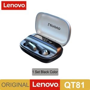OREILLETTE BLUETOOTH Lenovo QT81 Noir-Lenovo Écouteurs Sans Fil à Doubl
