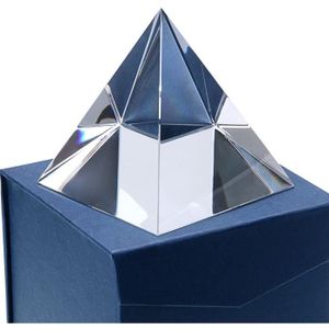 Pyramide Décorative de Cristal Verre Optique Transparent Paperweight 80mm 