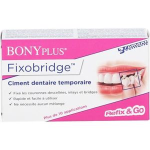 FIXATEUR PROTHÈSE DENT Bonyf Bonyplus Fixobridge Kit pour la Fixation Temporaire des Prothèses Dentaires 7g