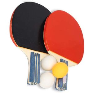 TABLE TENNIS DE TABLE Ensemble de ping-pong 2 raquettes 3 balles 1 filet rétractable pour adultes café[374]