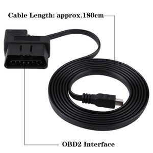 Câble Rallonge OBD2 Voiture ODB2 Prise Diag Diagnostique 60cm