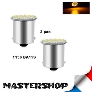 Ampoule phare - feu 2 ampoules LED ba15s Orange - Mastershop