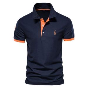 POLO Polo Homme,Manches Courtes Poloshirt Homme,Casual Sport Polo Hommes Golf-Bleu Marine