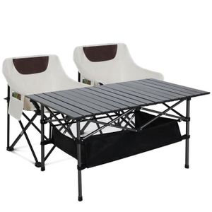 TABLE ET CHAISES CAMPING Table de Camping Pliante avec 2 Chaises de Camping
