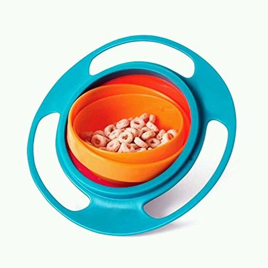 BBLUV Ensemble Yumi Cuillère Et Assiette Silicone Anti-Renversement - Bleu Ciel Pour Tout-Petit