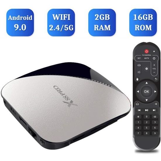 Android 9.0 TV Box, TUREWELL X88 Pro Android Box RK3318 Quad-Core 2Go RAM 16Go ROM Support Dual WiFi 2.4GHz-5GHz 3D 4K H.265 2926