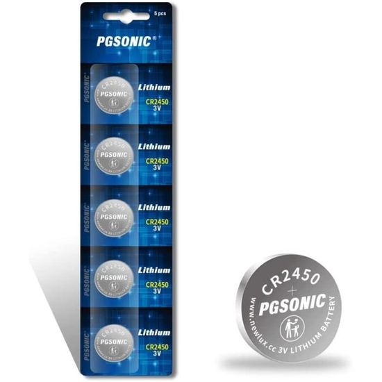 EEMB Lot De 5 Piles Bouton CR2450 3 V Au Lithium 2450 DL2450