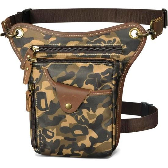 Sac De Jambe étanche En Nylon – 29 X 15 X 8 Cm, Bandoulière Réglable, Pour Moto, Vélo, Randonnée Et Voyages